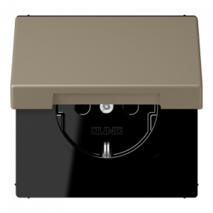 Розетка 2K+З с крышкой Jung LC1520BFKL242