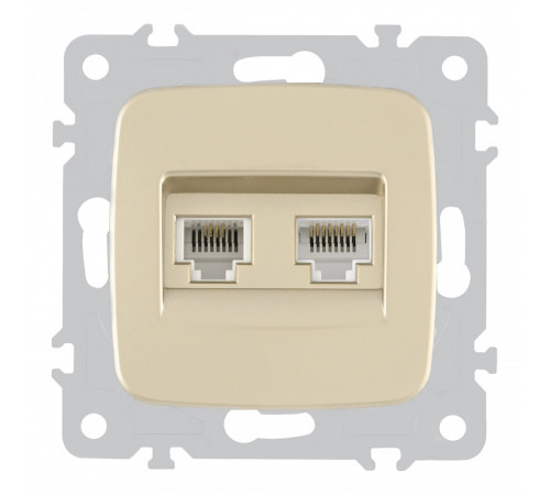 Розетка телефонная RJ11 + компьютерная RJ45 Arte Milano 205.44-1.shampan Розетка телефонная RJ11 + компьютерная RJ45 Arte Milano 205.44-1.shampan