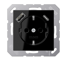 Розетка 2K+З USB Typ AC Jung A1520-15CASW
