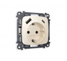 Комплект механизма розетки 2USB A+C 20W (быстрая зарядка) с/з Ambrella Volt Omega MO310010