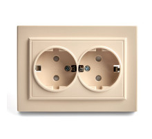 Розетка 2-местная Stekker PST16-9014-02 с защитной шторкой 39240