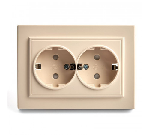 Розетка 2-местная Stekker PST16-9014-02 с защитной шторкой 39240 Розетка 2-местная Stekker PST16-9014-02 с защитной шторкой 39240