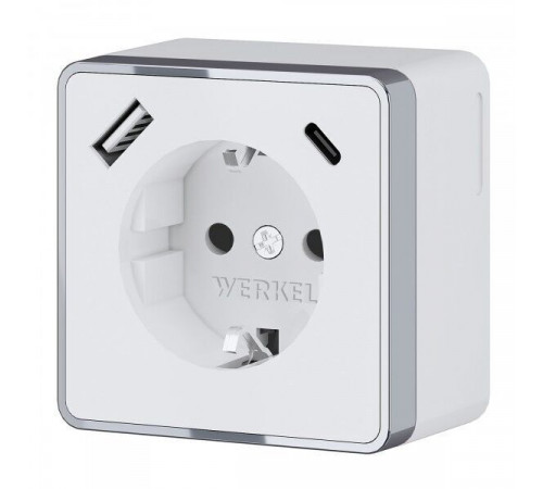 Розетка с заземлением, шторками и USB тип A+C Werkel Gallant W5071706 4690389179624 a057701 Розетка с заземлением, шторками и USB тип A+C Werkel Gallant W5071706 4690389179624 a057701