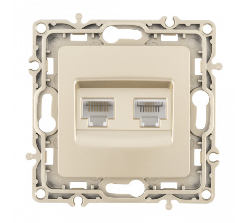 Розетка телефонная RJ11 + компьютерная RJ45 Arte Milano 217.44-1.shampan Розетка телефонная RJ11 + компьютерная RJ45 Arte Milano 217.44-1.shampan