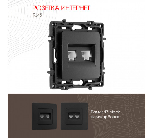 Розетка RJ45 Arte Milano 217.45-2.black Розетка RJ45 Arte Milano 217.45-2.black