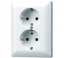 Розетка 2K+З двухместная Jung AS5020UWW