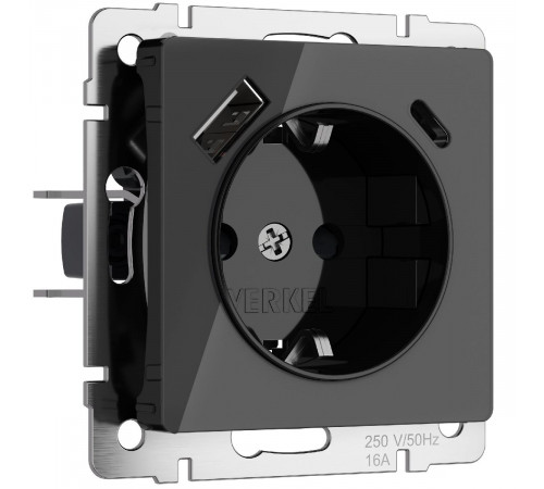 Розетка с заземлением, шторками и USB тип A+C Werkel 4690389197741 W1171748 a064044 Розетка с заземлением, шторками и USB тип A+C Werkel 4690389197741 W1171748 a064044