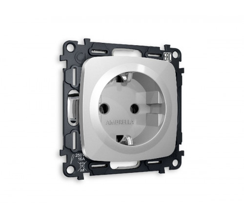 Комплект механизма розетки с/з на винтовых зажимах Ambrella Volt Omega MO406010 Комплект механизма розетки с/з на винтовых зажимах Ambrella Volt Omega MO406010