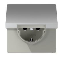 Розетка 2K+З с крышкой Jung AL1521KL