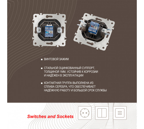Розетка RJ45 Arte Milano 203.45-1.shampan Розетка RJ45 Arte Milano 203.45-1.shampan