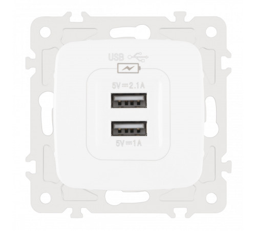 Розетка USB 2.1А+1А Arte Milano 205.46-1.white Розетка USB 2.1А+1А Arte Milano 205.46-1.white