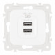 Розетка USB 2.1А+1А Arte Milano 205.46-1.white