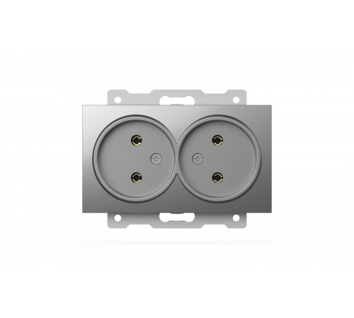 Розетка двухместная без заземления ELBI Zena Vega 609-011000-908