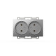 Розетка двухместная без заземления ELBI Zena Vega 609-011000-908