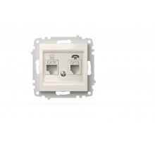 Розетка компьютерная + TF. (Cat 6) ELBI Zena Vega 609-010200-249