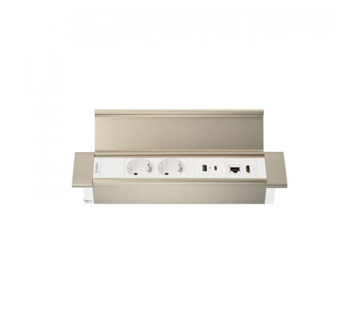 Блок розеток 41P (2 секции, USB + type C + RJ45 + HDMI) Mebax 00-00002596 Блок розеток 41P (2 секции, USB + type C + RJ45 + HDMI) Mebax 00-00002596