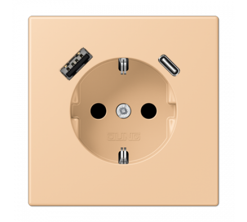 Розетка 2K+З USB Typ AC Jung LC1520-15CA237 Розетка 2K+З USB Typ AC Jung LC1520-15CA237