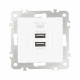Розетка USB 2.1А+1А Arte Milano 206.46-1.white