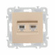 Розетка телефонная RJ11 + компьютерная RJ45 Arte Milano 206.44-1.shampan