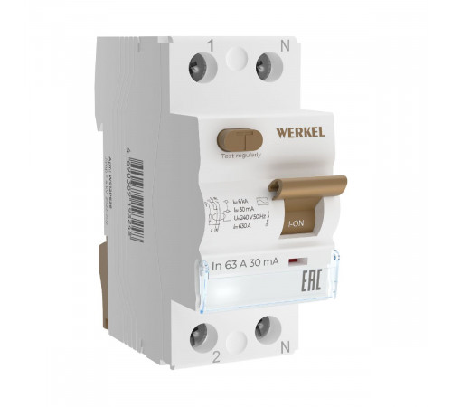 Устройство защитного отключения 1P+N 63 A 30 mА АС 6 kА Werkel W912P636 4690389193125 a062563 Устройство защитного отключения 1P+N 63 A 30 mА АС 6 kА Werkel W912P636 4690389193125 a062563
