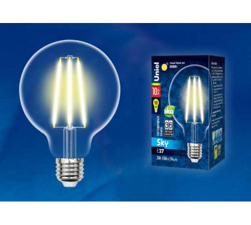 Лампа светодиодная филаментная (UL-00004861) Uniel E27 15W 4000K прозрачная LED-G125-15W/4000K/E27/CL PLS02WH Лампа светодиодная филаментная (UL-00004861) Uniel E27 15W 4000K прозрачная LED-G125-15W/4000K/E27/CL PLS02WH