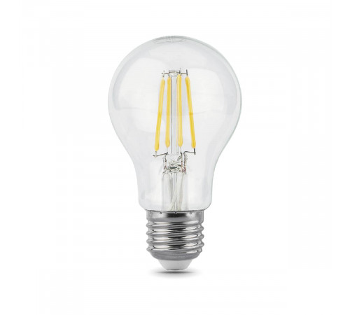 Лампа светодиодная филаментная Gauss E27 6W 2700К прозрачная 1/10/50 102802106
