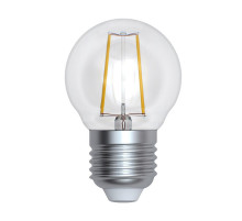 Лампа светодиодная филаментная (UL-00005175) Uniel E27 9W 4000K прозрачная LED-G45-9W/4000K/E27/CL PLS02WH