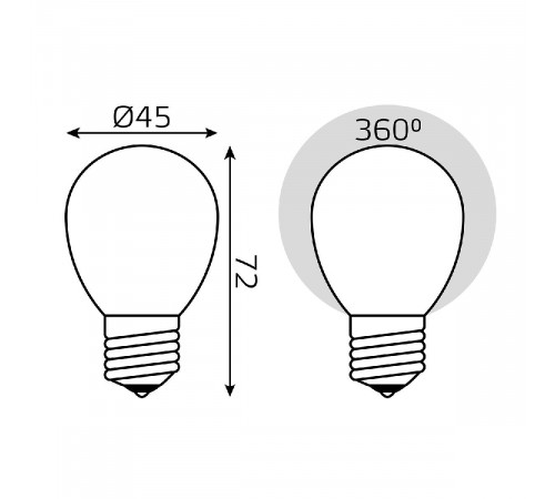 Лампа светодиодная филаментная Gauss E27 5W 2700К матовая 105202105 Лампа светодиодная филаментная Gauss E27 5W 2700К матовая 105202105