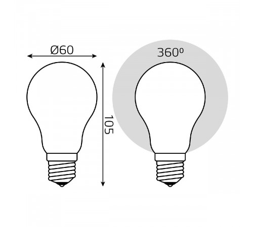 Лампа светодиодная филаментная Gauss E27 10W 4100К матовая 102202210