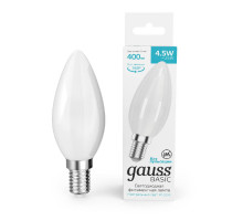 Светодиодная филаментная лампа Gauss Basic Filament E14 4,5W 4100K 1035125