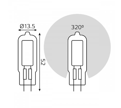 Лампа светодиодная Gauss G4 5.5W 3000K прозрачная 107807105 Лампа светодиодная Gauss G4 5.5W 3000K прозрачная 107807105