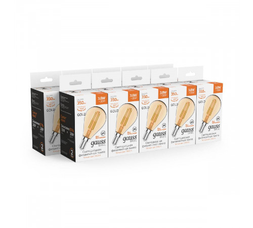 Светодиодная филаментная лампа Gauss Basic Filament E14 3,8W 2400K 1057154 Светодиодная филаментная лампа Gauss Basic Filament E14 3,8W 2400K 1057154
