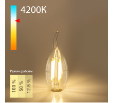 Филаментная светодиодная лампа Elektrostandard свеча на ветру прозрачная E14 5W 4200K 4690389173929