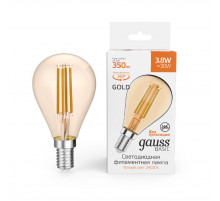 Светодиодная филаментная лампа Gauss Basic Filament E14 3,8W 2400K 1057154