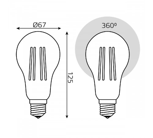 Светодиодная филаментная лампа Gauss Basic Filament E27 23W 4100K 40712232 Светодиодная филаментная лампа Gauss Basic Filament E27 23W 4100K 40712232
