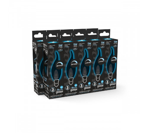 Лампа светодиодная диммируемая Gauss филаментная E14 5W 4100К прозрачная 104801205-D