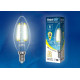 Лампа светодиодная филаментная Uniel E27 7W 3000K прозрачная LED-A60-7W/WW/E27/CL/MB GLM10TR