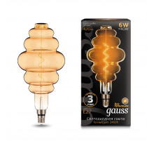 Лампа светодиодная филаментная Gauss E27 6W 2400K золотая 158802006