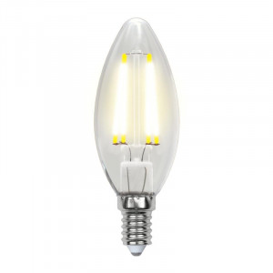 Лампа светодиодная филаментная (UL-00003245) Uniel E14 7,5W 3000K прозрачная LED-C35-7,5W/WW/E14/CL GLA01TR