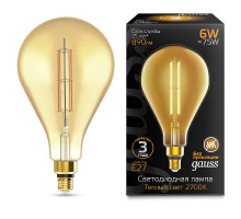 Лампа светодиодная филаментная Gauss E27 6W 2700K груша янтарная 179802118