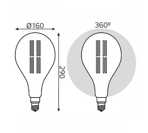 Лампа светодиодная филаментная Gauss E27 6W 2700K груша янтарная 179802118
