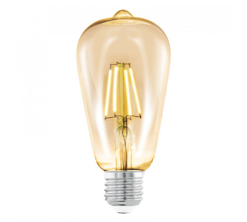 Лампа светодиодная филаментная Eglo E27 4W 2200К янтарь 11521