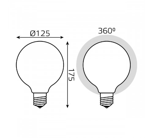 Лампа светодиодная филаментная диммируемая Gauss E27 10W 4100К матовая 187202210-D