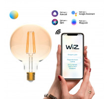 Лампа светодиодная диммируемая филаментная Gauss E27 6,5W 2000-5500K золотистая 1340112