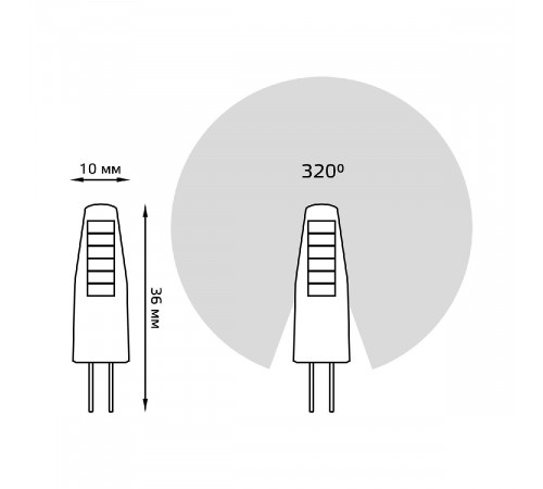 Лампа светодиодная Gauss G4 2W 2700K прозрачная 207707102 Лампа светодиодная Gauss G4 2W 2700K прозрачная 207707102