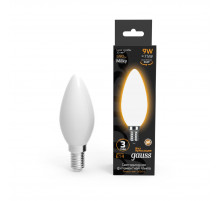 Лампа светодиодная филаментная Gauss E14 9W 3000К матовая 103201109