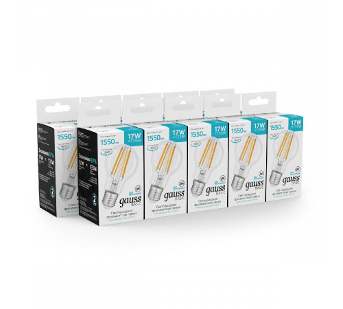 Светодиодная филаментная лампа Gauss Basic Filament E27 17W 4100K 10212272