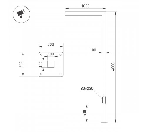 Опора Arlight OXOR-STER-G45-1000x100x100-L4000-26W Warm3000 051408 Опора Arlight OXOR-STER-G45-1000x100x100-L4000-26W Warm3000 051408
