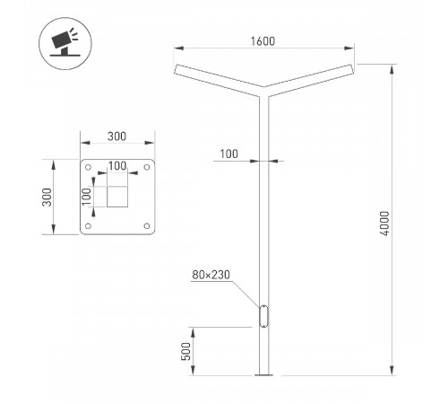 Опора Arlight OXOR-STER-Y-2000x100x100-L4000-100W Warm3000 051424 Опора Arlight OXOR-STER-Y-2000x100x100-L4000-100W Warm3000 051424