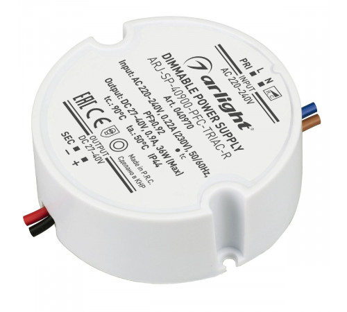 Блок питания Arlight ARJ-SP-40900-PFC-TRIAC-R (36W, 27-40V, 900mA) 040970 Блок питания Arlight ARJ-SP-40900-PFC-TRIAC-R (36W, 27-40V, 900mA) 040970